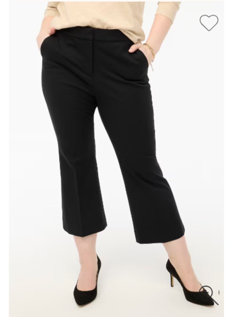 J.Crew Kelsey Pant Black Crop Flare Trousers Size 12